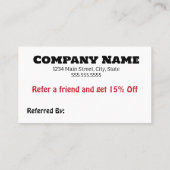 Verwijs een Kaart van de Loyalty van de Telefoon v (Achterkant)