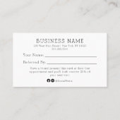 Verwijs een Kaart van de Verwijzing van een Vriend Visitekaartje (Achterkant)