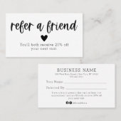 Verwijs een Kaart van de Verwijzing van een Vriend Visitekaartje (Voorkant / Achterkant)