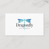 Verwijs een vriend Elegant Blue Waterverf Dragonfl Aanbevelingskaartje (Achterkant)