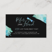 Verwijs een vriend Elegant Blue Waterverf Dragonfl Aanbevelingskaartje (Voorkant)