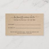 Verwijs een Vriend Elegant Manuscript Bruin Rustic Aanbevelingskaartje (Achterkant)