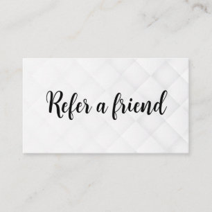 Verwijs een vriend Elegante zakelijke professional Aanbevelingskaartje