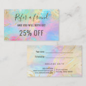 Verwijs een vriend FAUX holografisch effect Visitekaartje (Voorkant / Achterkant)