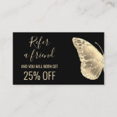 Verwijs een vriend Golden Butterfly visitekaartje (Voorkant)