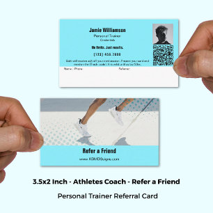 Verwijs een vriend Just Results Personal Trainer Aanbevelingskaartje