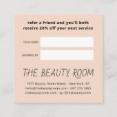 Verwijs een vriend licht perzik schattige handteke aanbevelingskaartje (Achterkant)