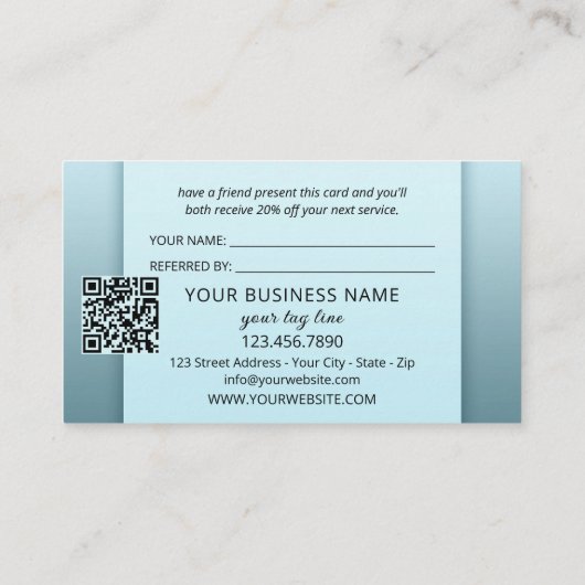 Verwijs een Vriend Logo QR Code Foto Hond Walker Aanbevelingskaartje (Achterkant)