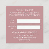 Verwijs een vriend Make-up Artist Beauty Salon Hai Aanbevelingskaartje (Achterkant)