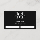 Verwijs een Vriend Minimalist Zwart Wit Logo Aanbevelingskaartje (Achterkant)