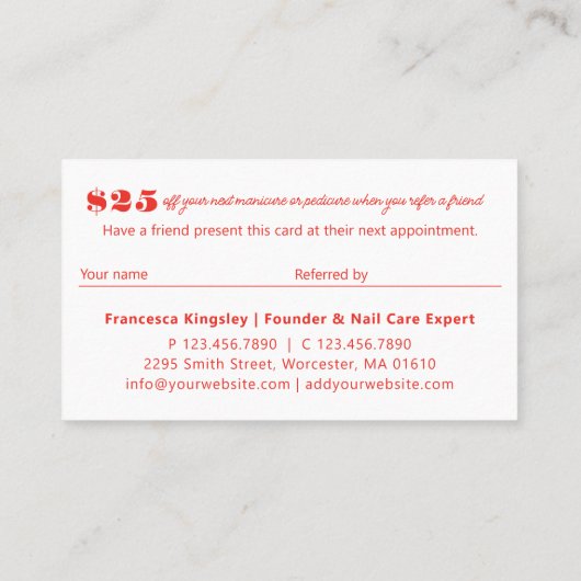 Verwijs een vriend Modern Bold Photo Collage Refer Visitekaartje (Achterkant)