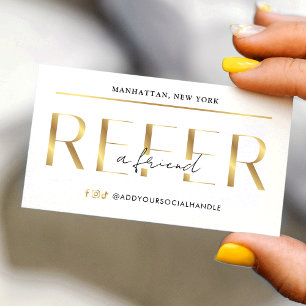 Verwijs een vriend Modern Glam Gouden Logo Salon S Aanbevelingskaartje