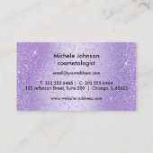 Verwijs een Vriend - Paarse Lavender Glitter Aanbevelingskaartje (Achterkant)