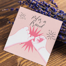 Verwijs een vriend Peach Pastels Hands Illustratie