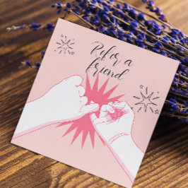 Verwijs een vriend Peach Pastels Hands Illustratie Aanbevelingskaartje