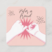 Verwijs een vriend Peach Pastels Hands Illustratie Aanbevelingskaartje (Voorkant)