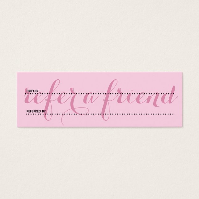 Verwijs een vriend Pinks Mini Visitekaartjes (Voorkant)