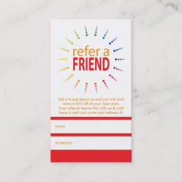 verwijs een vriend rainbowBurst Aanbevelingskaartje