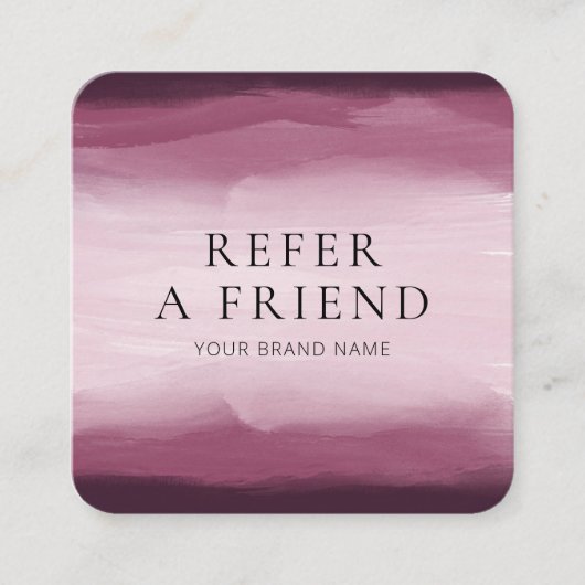Verwijs een vriend Rode Waterverf Schoonheidssalon Aanbevelingskaartje (Voorkant)