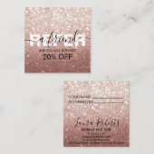 Verwijs een Vriend Roos Gold Glitter Aanbevelingskaartje (Voorkant / Achterkant)
