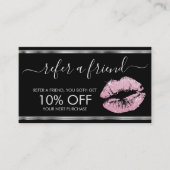 Verwijs een Vriend - Roze glitter-stick - Zilver Aanbevelingskaartje (Voorkant)