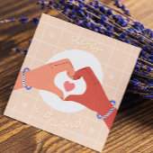 Verwijs een vriend Roze Hart Schattigee Handen Ill Aanbevelingskaartje