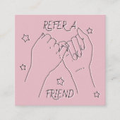 Verwijs een vriend roze roze handtekeningen. aanbevelingskaartje (Voorkant)