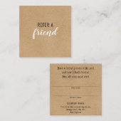 Verwijs een vriend Rustic Kraft Aanbevelingskaartje (Voorkant / Achterkant)