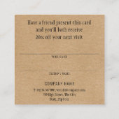 Verwijs een vriend Rustic Kraft Aanbevelingskaartje (Achterkant)