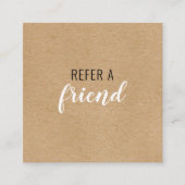 Verwijs een vriend Rustic Kraft Aanbevelingskaartje (Voorkant)