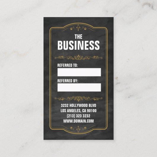 Verwijs een vriend schoolbord vet verwijzing (Achterkant)