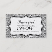 Verwijs een vriend schoonheid of mode paisley mono visitekaartje (Voorkant)