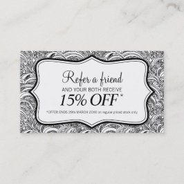 Verwijs een vriend schoonheid of mode paisley mono visitekaartje