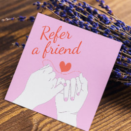 Verwijs een vriend Trendy Blush Pink Pastel Schatt Aanbevelingskaartje