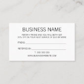 Verwijs een vriend trendy modern visitekaartje (Achterkant)