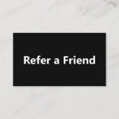 Verwijs een vriend zwart-wit eenvoudige zaken aanbevelingskaartje (Voorkant)