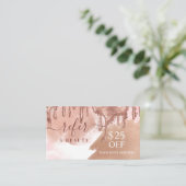 Verwijs naar een mooie roze goudglitterdrift - ver visitekaartje (Staand voorkant)