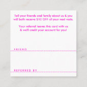 Verwijs naar een vriend Heart Square Aanbevelingskaartje (Achterkant)