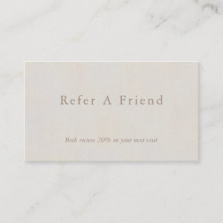 Verwijs naar een vriend minimale neutrale textuur visitekaartje