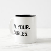 verwijs uw bronnen tweekleurige koffiemok (Voorkant links)