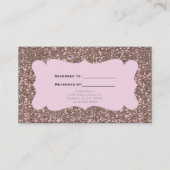 VERWIJZEN NAAR EEN VRIEND Pink Rose Gold Glitter C Aanbevelingskaartje (Achterkant)