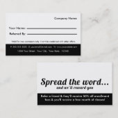 Verwijzend Visitekaartje fitnessklasse Aanbevelingskaartje (Voorkant / Achterkant)