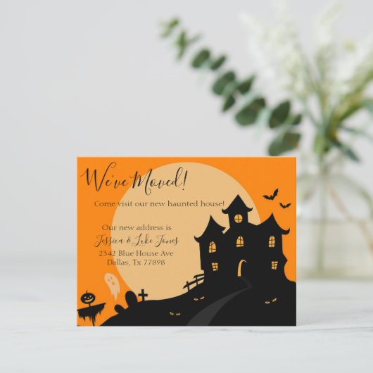 Verwijzende aankondiging Gehaunted House Halloween (Staand voorkant)