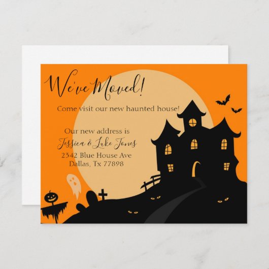 Verwijzende aankondiging Gehaunted House Halloween (Voorkant / Achterkant)