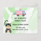 Verwijzende aankondiging Nieuw Huis met kat Briefkaart (Voorkant)