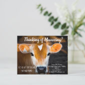 Verwijzing boerderij koe onroerend goed marketing briefkaart (Staand voorkant)