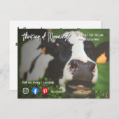 Verwijzing boerderij koe onroerend goed marketing briefkaart (Voorkant / Achterkant)