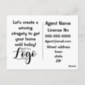 Verwijzing boerderij koe onroerend goed marketing briefkaart (Achterkant)