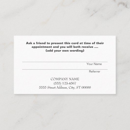 Verwijzing Kaart Professionele Ondernemer Grijs (Achterkant)