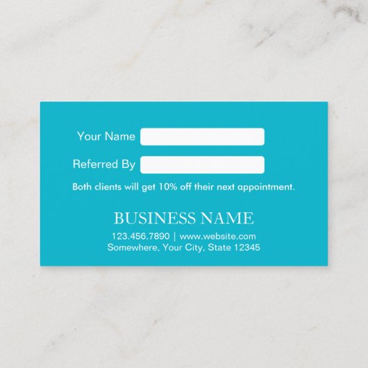 Verwijzing Kaart Rood Hart Modern Turquoise (Achterkant)